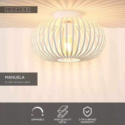 Plafon MANUELA - Ø 40 cm - E27 - White 78174/40/31 Lucide
